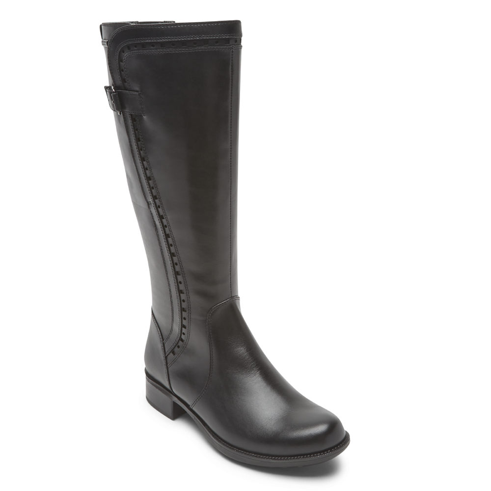 Rockport Womens Boots Black - Copley Waterproof Tall - UK 798-HOSKUF